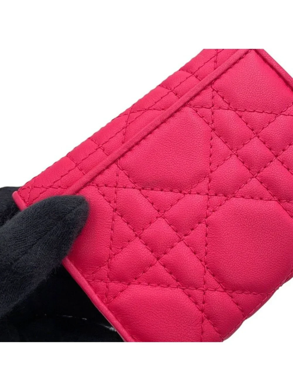 Dior Trifold Wallet Lady Lotus Cannage